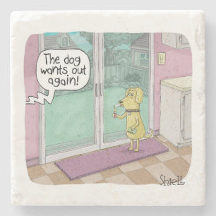 Rauchhund. Hundefreund erhält ein sonniges Geschen Steinuntersetzer