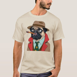 Rauchhund mit Fedora-Hut T-Shirt