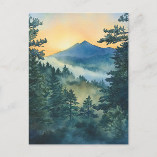 Rauchige Aquarellbilder des Sleeping Ute Mountain Postkarte