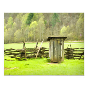 Rauchige Berge Plumpsklo Reisefotografie Fotodruck