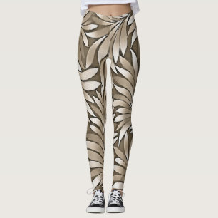 Rauchige Blätter im dunstigen rosa-grauen Spektrum Leggings