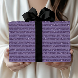 Rauchige Pflaume Glitter Style horizontale Streife Geschenkpapier