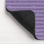 Rauchige Pflaume Glitter Style horizontale Streife Mousepad (Ecke)