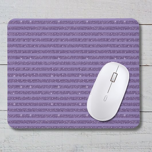 Rauchige Pflaume Glitter Style horizontale Streife Mousepad