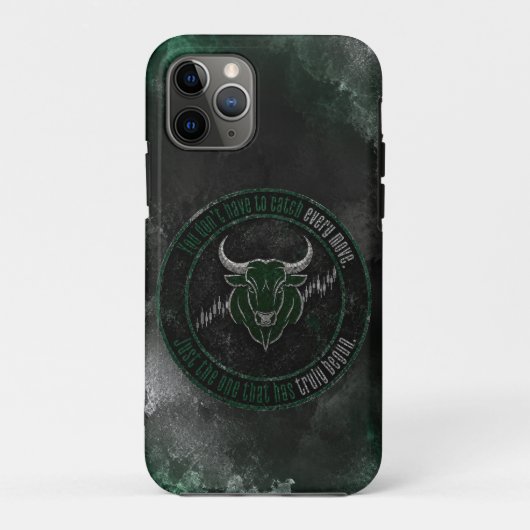 Rauchige Smaragd-Bull-Timing-Zitat-Design Case-Mate iPhone Hülle (Rückseite)