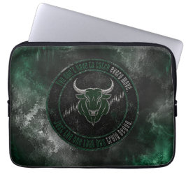 Rauchige Smaragd-Bull-Timing-Zitat-Design Laptopschutzhülle