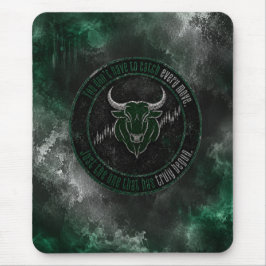 Rauchige Smaragd-Bull-Timing-Zitat-Design Mousepad