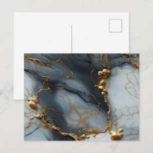 Rauchiger Onyx-Marmor mit goldenen Adern Postkarte