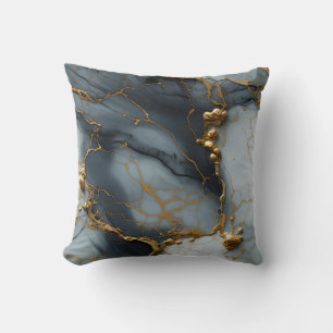 Rauchiger Onyxmarmor mit goldenen Adern Kissen