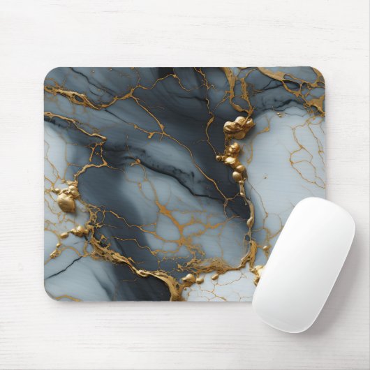 Rauchiger Onyxmarmor mit goldenen Adern Mousepad (Mit Mouse)