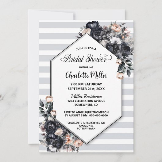 Rauchiges geometrisches Brautparty Einladung (Vorderseite)