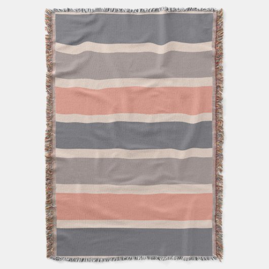 Rauchiges Grau-Streifen mit korallenrotem Akzent Decke (Vorderseite Vertikal)