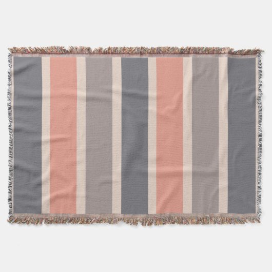 Rauchiges Grau-Streifen mit korallenrotem Akzent Decke (Vorderseite)