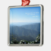 Rauchiges Mtns w/snow: Mtns rufen… John Muir an Silbernes Ornament (Links)