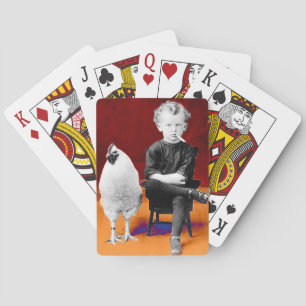 Rauchjunge mit Hühnerspielkarten Spielkarten