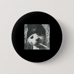 Rauchkatze Beanie Meme Grunge Ästhetische lustige  Button