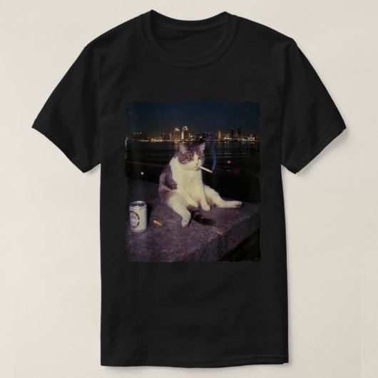 Rauchkatze Meme Brainrot Design T-Shirt (Design vorne)