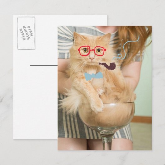 Rauchkatze Postkarte (Vorne/Hinten)