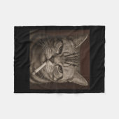 Rauchkatze, Zigarette Kätzchen Gen Z Meme, Cat Lov Fleecedecke (Vorderseite (Horizontal))