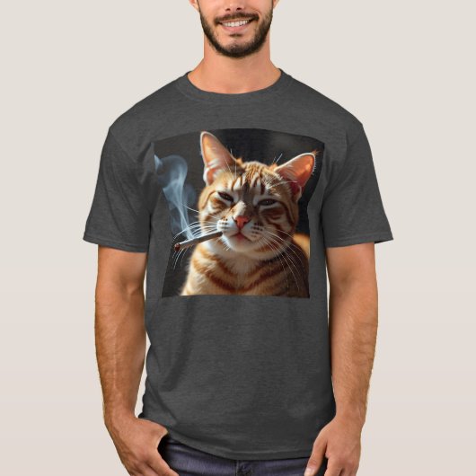 Rauchkatzengeneration Z Meme Katzenrauchen Geschen T-Shirt (Vorderseite)