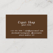 Rauchladen Personalisierter Name Zigarren-Store Visitenkarte (Rückseite)