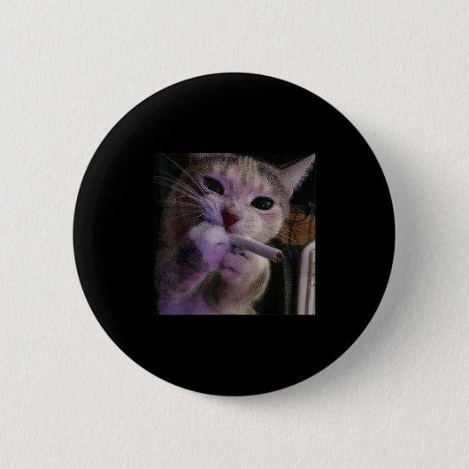 Rauchmelder, Zigarette Kätzchen Gen Z Meme, Katze Button (Vorderseite)