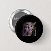 Rauchmelder, Zigarette Kätzchen Gen Z Meme, Katze Button (Vorne & Hinten)