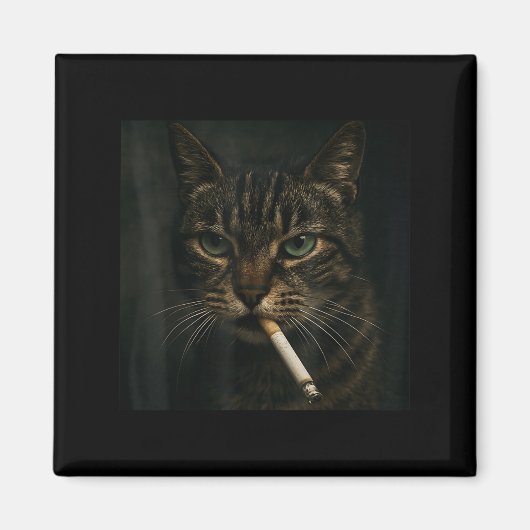 Rauchmelder, Zigarette Kätzchen Gen Z Meme, Katze Magnet (Vorne)