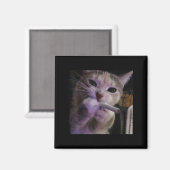 Rauchmelder, Zigarette Kätzchen Gen Z Meme, Katze Magnet (Vorderseite/Rückseite)
