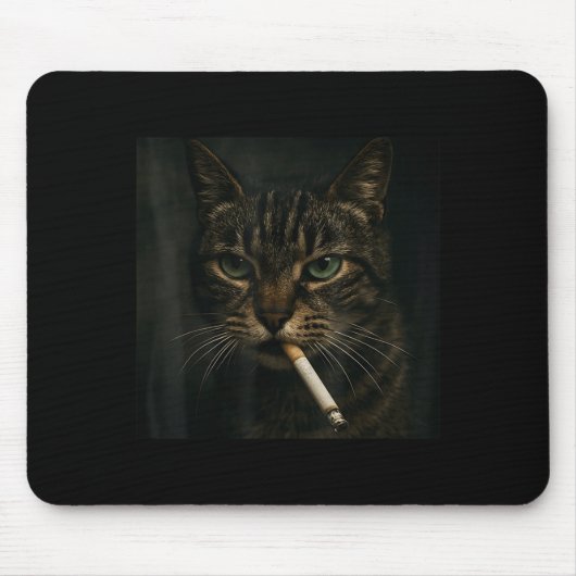 Rauchmelder, Zigarette Kätzchen Gen Z Meme, Katze Mousepad (Vorne)