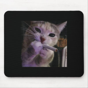 Rauchmelder, Zigarette Kätzchen Gen Z Meme, Katze Mousepad