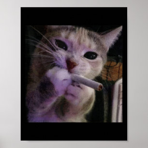 Rauchmelder, Zigarette Kätzchen Gen Z Meme, Katze Poster
