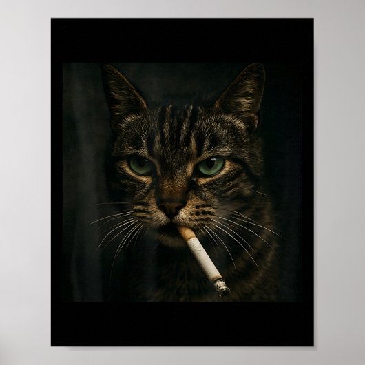 Rauchmelder, Zigarette Kätzchen Gen Z Meme, Katze Poster (Vorne)
