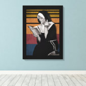 Rauchnonnen Retro-Stil Leinwanddruck (Insitu (Holzboden))