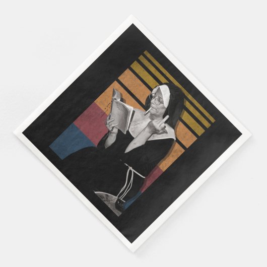 Rauchnonnen Retro-Stil Serviette (Ecke)