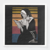 Rauchnonnen Retro-Stil Serviette (Vorderseite)