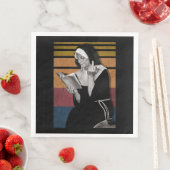 Rauchnonnen Retro-Stil Serviette (Beispiel)