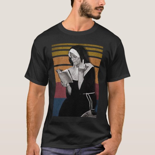 Rauchnonnen Retro-Stil T-Shirt (Vorderseite)