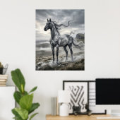 Rauchpferd Windgeweht Plateau Poster (Heimbüro)