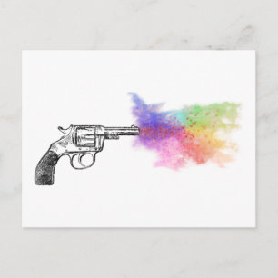 Rauchpistole der Liebe: Regenbogen: Postkarte