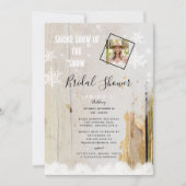 Rauchschau im Brautparty des Schneerustikalen Foto Einladung (Vorderseite)