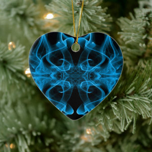 Rauchschwaden in Blau auf Schwarz Keramikornament