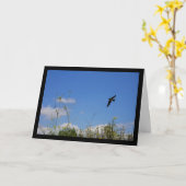Rauchschwalbe im Flug Karte (Gelbe Blume)
