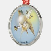 Rauchschwalbe Silbernes Ornament (Links)
