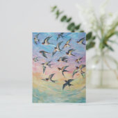 Rauchschwalben Kunst Postkarte (Stehend Vorderseite)