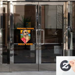 Rauchshop Premium-Zigarren hier verkauft Anzeige Fensteraufkleber