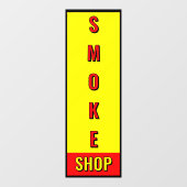 Rauchshop Rot-Gelb-Schwarzwerbung Fensteraufkleber (Blatt)