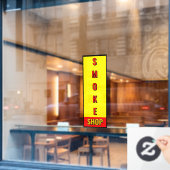 Rauchshop Rot-Gelb-Schwarzwerbung Fensteraufkleber (Café-Fenster)