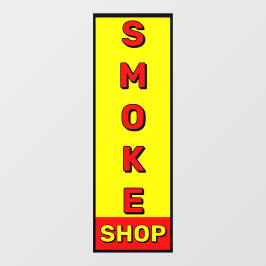 Rauchshop Rot-Gelb-Schwarzwerbung Fensteraufkleber
