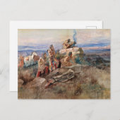 Rauchsignal, 1896 von Charles Marion Russell Postkarte (Vorne/Hinten)